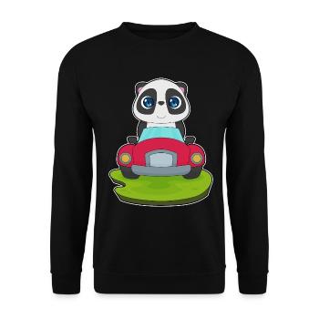 Panda Car - Unisex Sweatshirt - black - Front - Alina (178cm) & Michal (187cm)