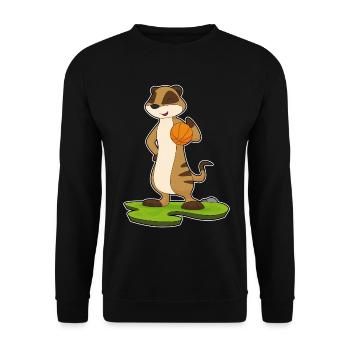 Erdmännchen Basketballspieler Basketball - Unisex Pullover - Schwarz - Vorne - Alina (178cm) & Michal (187cm)