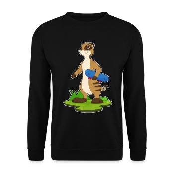 Meerkat Skater Skateboard - Unisex Sweatshirt - black - Front - Alina (178cm) & Michal (187cm)