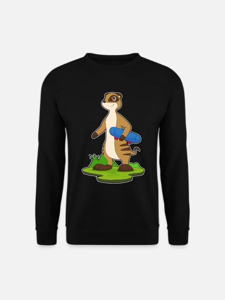 Meerkat Skater Skateboard - Unisex Sweatshirt - black