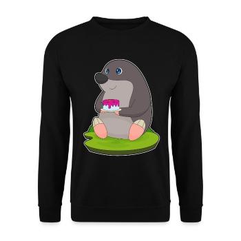 Maulwurf Kuchen - Unisex Pullover - Schwarz - Vorne - Alina (178cm) & Michal (187cm)