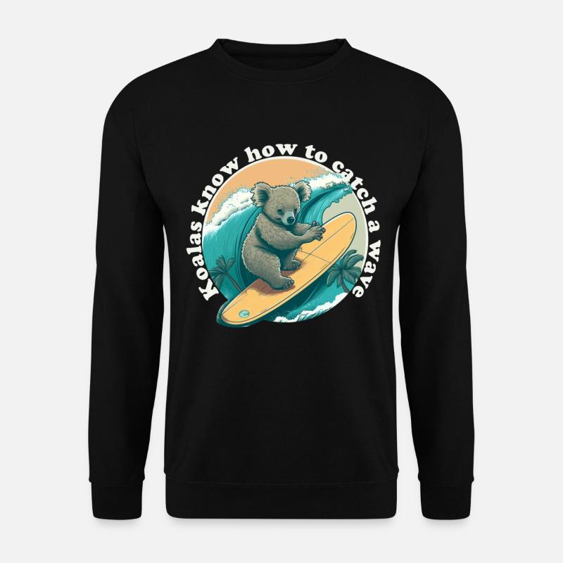 Catch a wave Koalabaer - Unisex Pullover - Schwarz