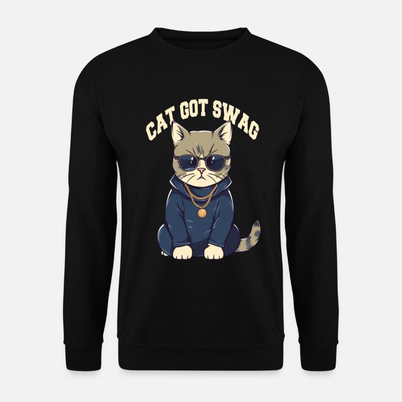 Got Swag Cat with Sunglasses - Unisex Sweatshirt - black
