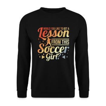 Girls' Soccer - Unisex Sweatshirt - black - Front - Alina (178cm) & Michal (187cm)