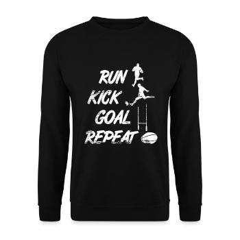 Rugbyspieler Routine - Unisex Pullover - Schwarz - Vorne - Alina (178cm) & Michal (187cm)