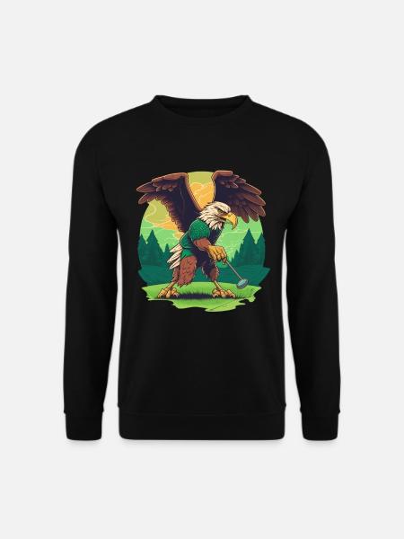 Golf-playing eagle - Unisex Sweatshirt - black