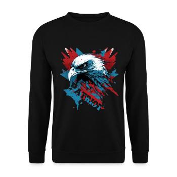 Patriotic eagle with lettering - Unisex Sweatshirt - black - Front - Alina (178cm) & Michal (187cm)