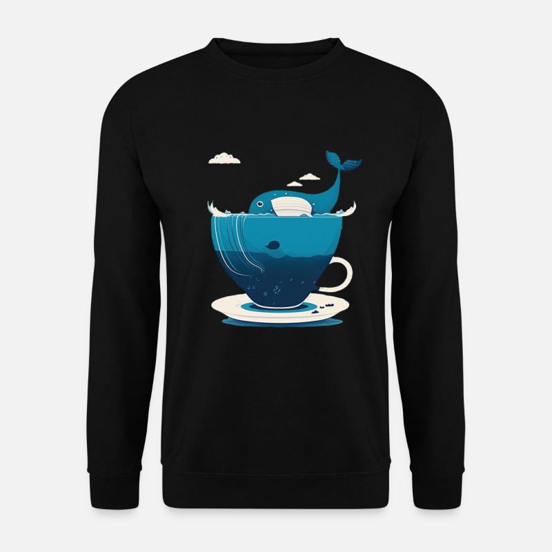 Whale in teacup - Unisex Sweatshirt - black