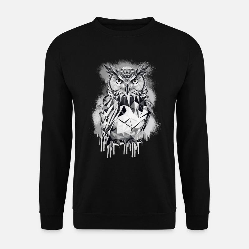 Geometrische Eule - Unisex Pullover - Schwarz