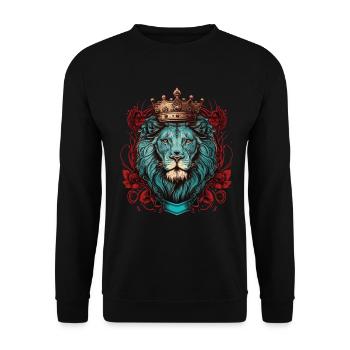 Lion majestueux - Sweat-shirt Unisexe - noir - Devant - Alina (178cm) & Michal (187cm)