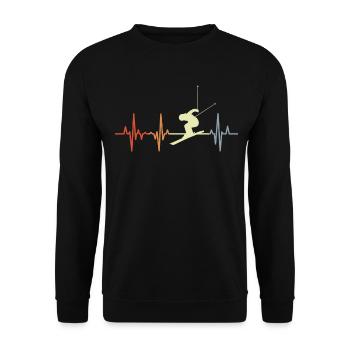 Skier palpitations ECG - Unisex Sweatshirt - black - Front - Alina (178cm) & Michal (187cm)