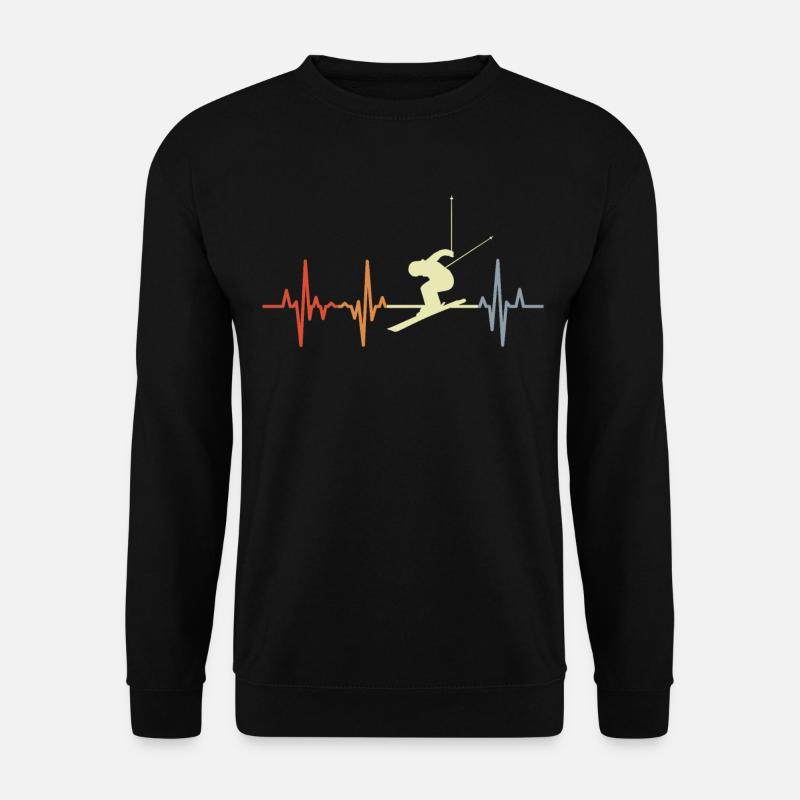 Skifahrer Herzklopfen EKG - Unisex Pullover - Schwarz