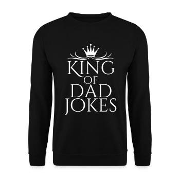 Lustiges Papa-Zitat König der Papa-Witze - Unisex Pullover - Schwarz - Vorne - Alina (178cm) & Michal (187cm)