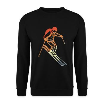 Skieurs vintage - Sweat-shirt Unisexe - noir - Devant - Alina (178cm) & Michal (187cm)