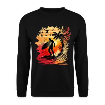 Surfeur cool à la première lumière du matin - Sweat-shirt Unisexe - noir - Devant - Alina (178cm) & Michal (187cm)