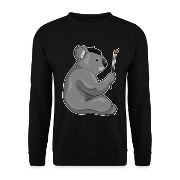 Peintre Koala Peinture au pinceau - Sweat-shirt Unisexe - noir - Devant - Alina (178cm) & Michal (187cm)