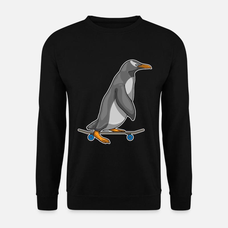 Penguin Skater Skateboard - Sweat-shirt Unisexe - noir