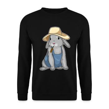 Hase Landwirt Weizen Bauernhof - Unisex Pullover - Schwarz - Vorne - Alina (178cm) & Michal (187cm)
