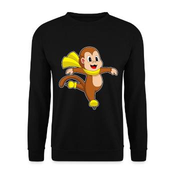 Monkey Ice Skating Skates - Unisex Sweatshirt - black - Front - Alina (178cm) & Michal (187cm)
