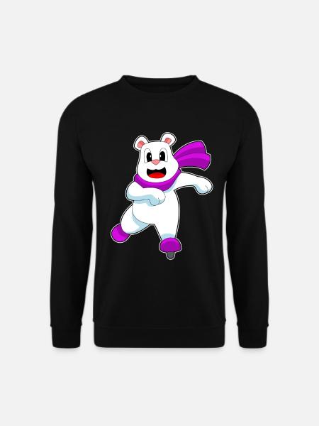 Polar Bear Ice Skating Skates - Unisex Sweatshirt - black