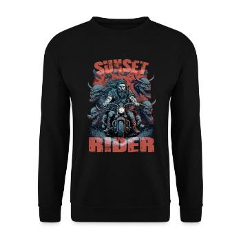 Pilote de coucher de soleil motocycliste - Sweat-shirt Unisexe - noir - Devant - Alina (178cm) & Michal (187cm)