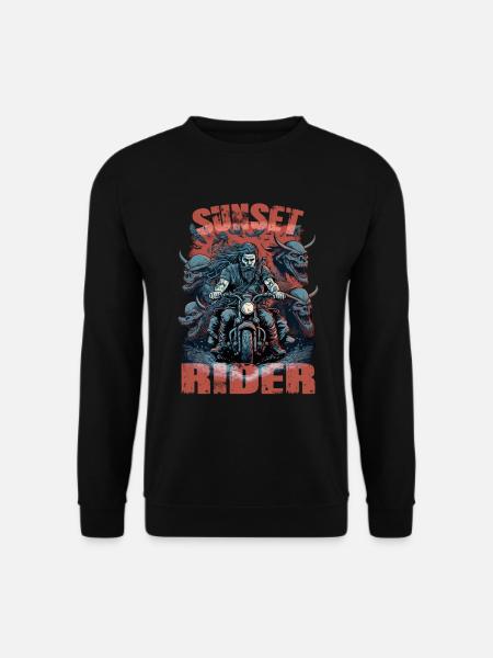 Sunset rider motorcyclist - Unisex Sweatshirt - black