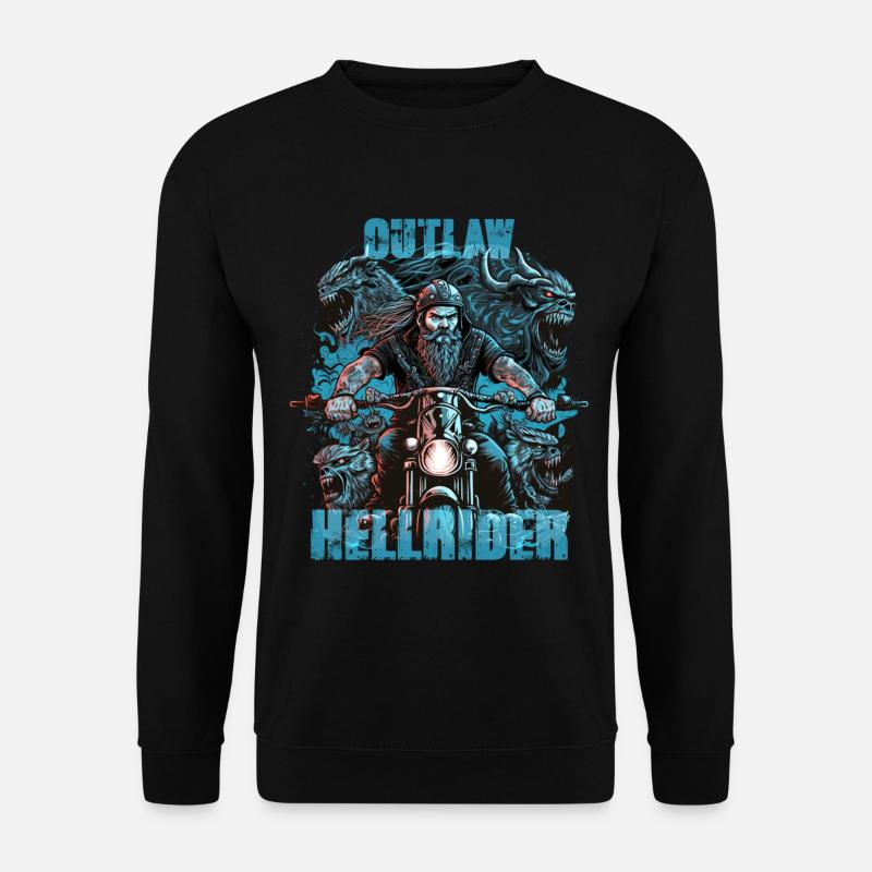 Outlaw Hellrider Motorradfahrer - Unisex Pullover - Schwarz