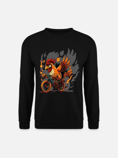 Poulet à vélo - Sweat-shirt Unisexe - noir