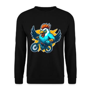 Coq avec vélo - Sweat-shirt Unisexe - noir - Devant - Alina (178cm) & Michal (187cm)