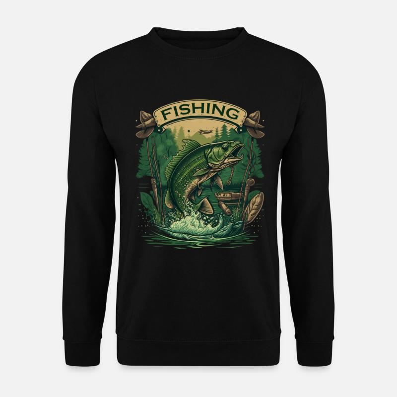 Big fish on the hook - Unisex Sweatshirt - black