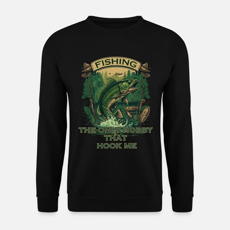 Big fish on the hook - Unisex Sweatshirt - black