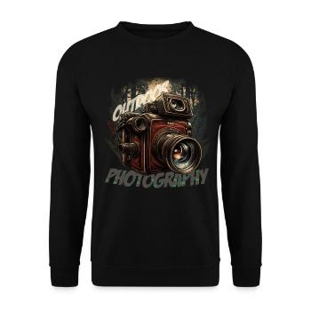 Caméra dans la forêt avec lettrage - Sweat-shirt Unisexe - noir - Devant - Alina (178cm) & Michal (187cm)