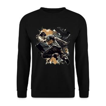 Coureurs de parkour dans la ville - Sweat-shirt Unisexe - noir - Devant - Alina (178cm) & Michal (187cm)