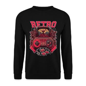 Retro Console - Unisex Sweatshirt - black - Front - Alina (178cm) & Michal (187cm)