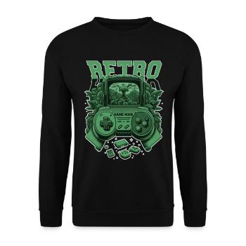 Retro Console - Unisex Sweatshirt - black - Front - Alina (178cm) & Michal (187cm)