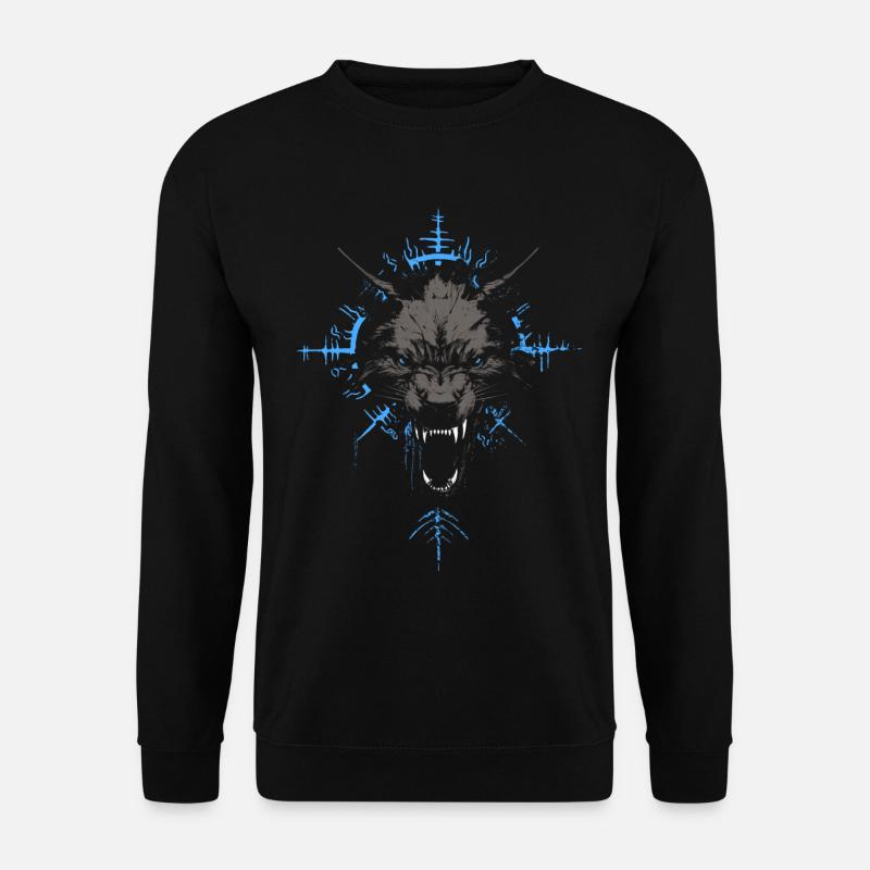 Fenrir Wolf Fenriswolf Nordische Mythologie Norse - Unisex Pullover - Schwarz