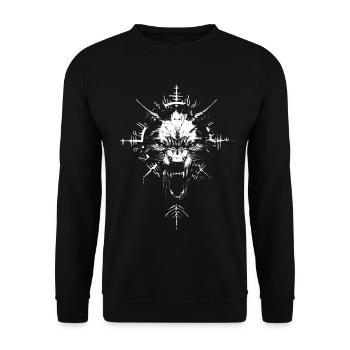 Fenris Wolf Fenrir Wolf Mythologie nordique - Sweat-shirt Unisexe - noir - Devant - Alina (178cm) & Michal (187cm)