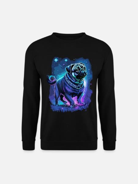 Pug Dog Midnight Magic - Unisex Sweatshirt - black