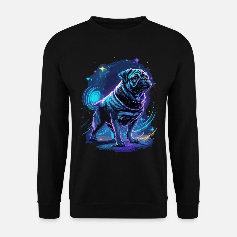 Pug Midnight Magic - Unisex Sweatshirt - black