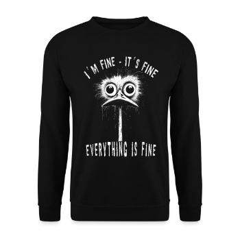 C’est bien je vais bien drôle cadeau d’oie d’oiseau - Sweat-shirt Unisexe - noir - Devant - Alina (178cm) & Michal (187cm)