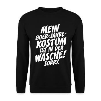 80er Jahre Kostüm Ist In Der Wäsche 80s Party 80er - Unisex Pullover - Schwarz - Vorne - Alina (178cm) & Michal (187cm)