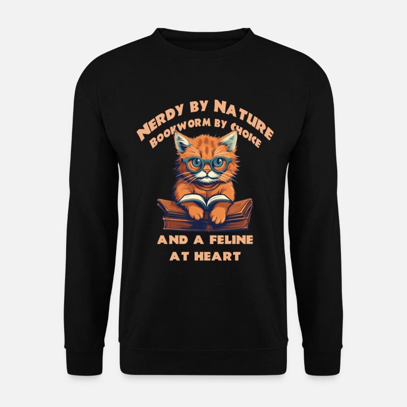 Cat with book - Unisex Sweatshirt - black