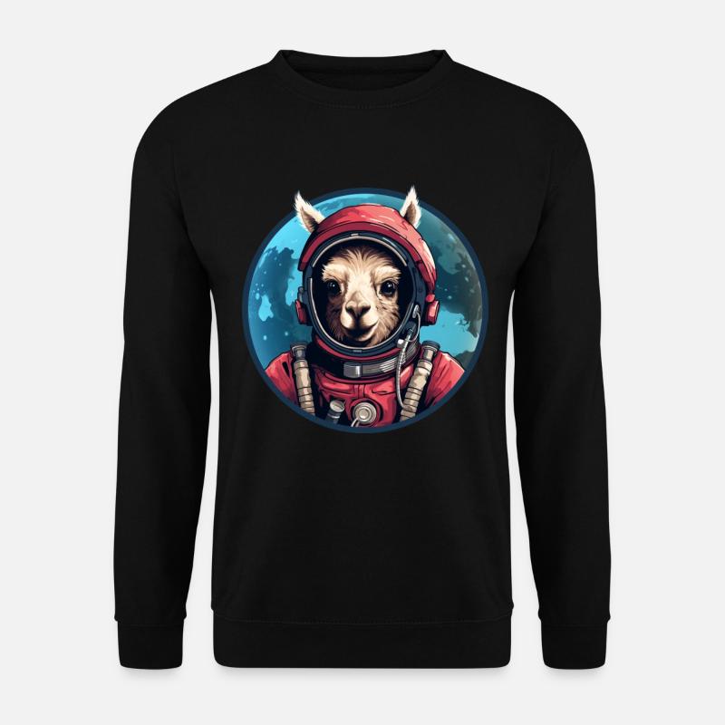 Astronaut Lama - Unisex Sweatshirt - black