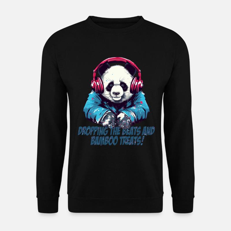 Panda DJ - Unisex Pullover - Schwarz