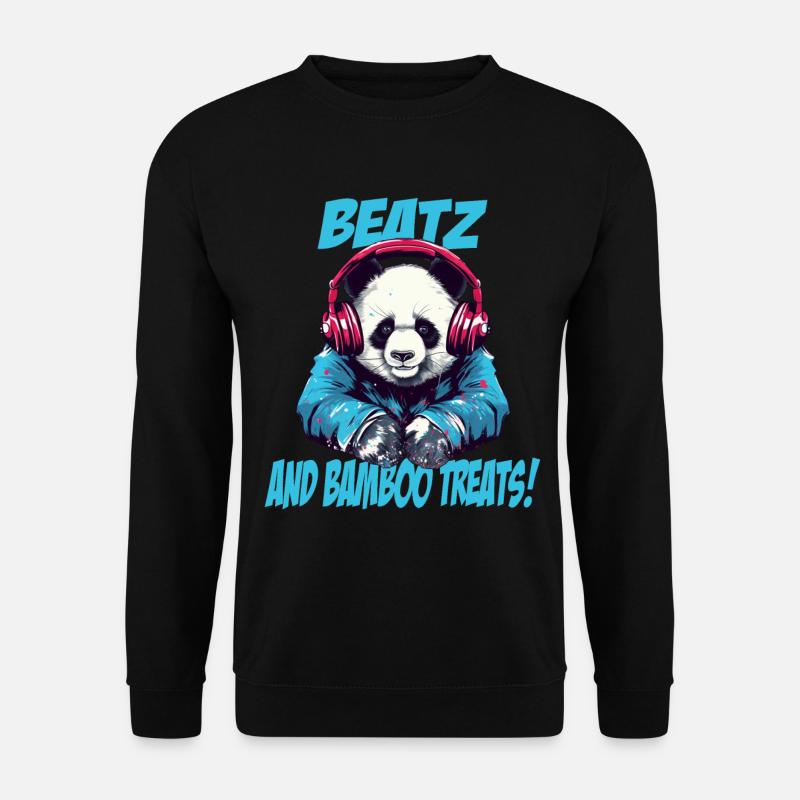 Panda DJ - Unisex Pullover - Schwarz