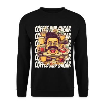Crazy about coffee with lettering - Unisex Sweatshirt - black - Front - Alina (178cm) & Michal (187cm)