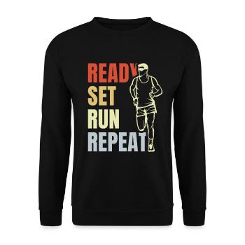 Répétition d’exécution prédéfinie - Sweat-shirt Unisexe - noir - Devant - Alina (178cm) & Michal (187cm)