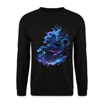 Licorne mystique minuit - Sweat-shirt Unisexe - noir - Devant - Alina (178cm) & Michal (187cm)