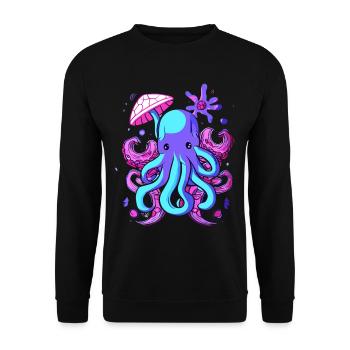 Octo Jelly Oktopus Meerestier - Unisex Pullover - Schwarz - Vorne - Alina (178cm) & Michal (187cm)