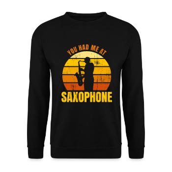 Tu m’as eu au saxophone - Sweat-shirt Unisexe - noir - Devant - Alina (178cm) & Michal (187cm)